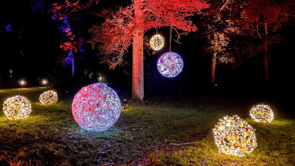 light display with big balls at Luminate Sandringham