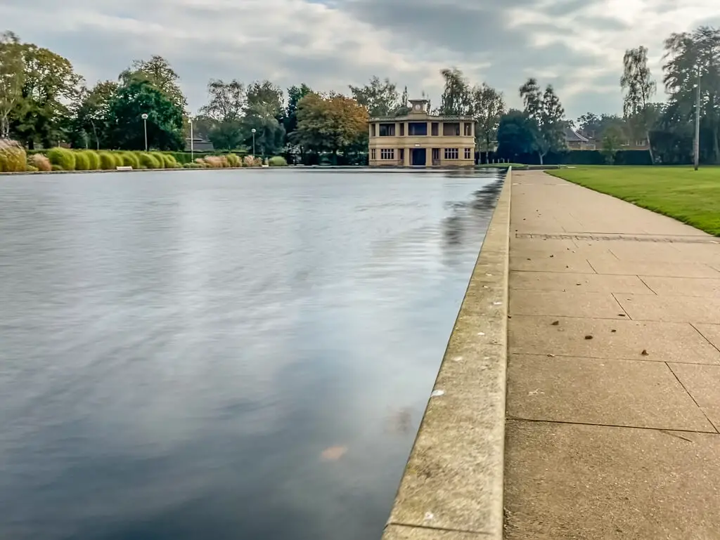 eaton park boating lake with clubhouse in the background