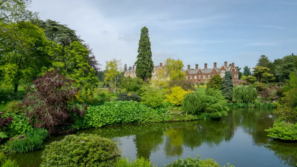 view across the lake towards Sandringham House