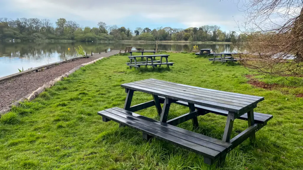 picnic tables at fairhaven water gardens