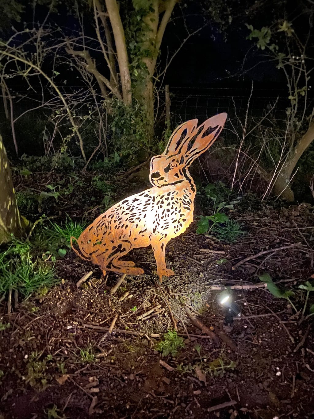 hare artwork at the raveningham light trail