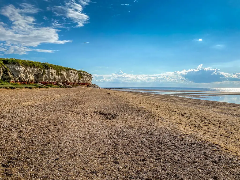 colourful cliffs along Old Hunstanton beach