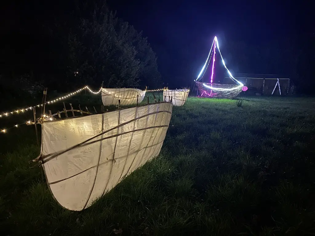 sailboat art at raveningham light trail