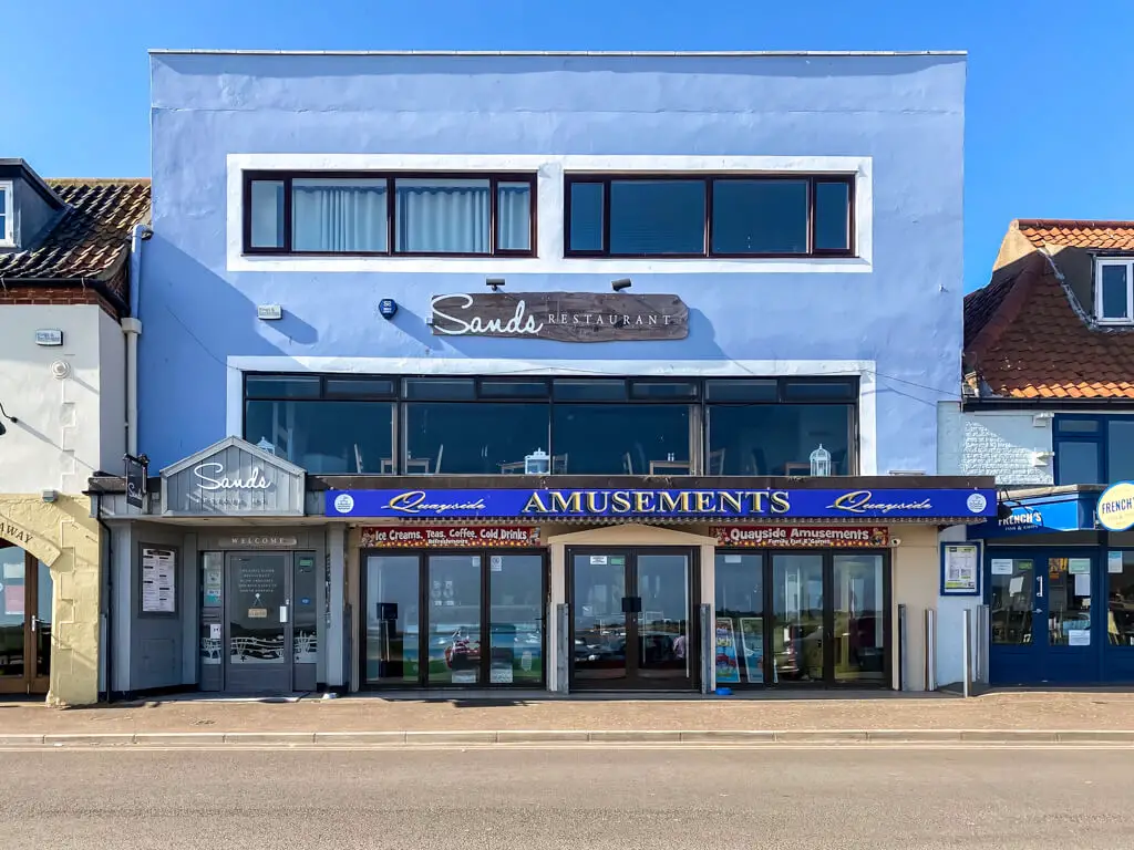 exterior of quayside amusement building in wells-next-the-sea