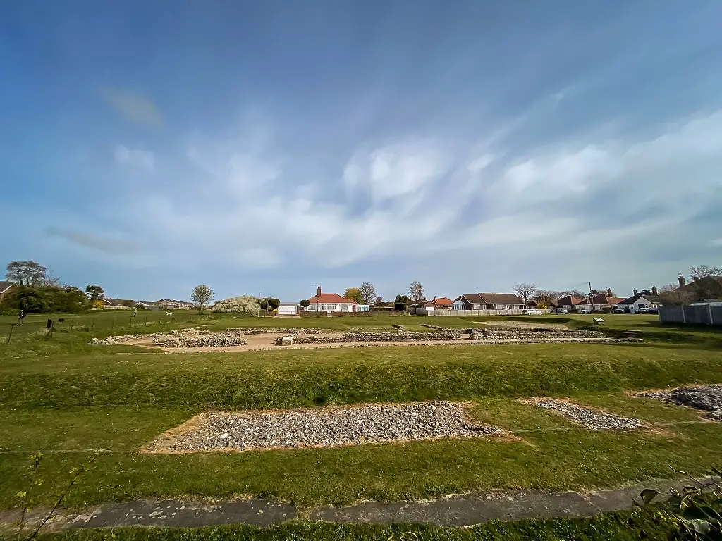 the view from the front of the Caister Roman site