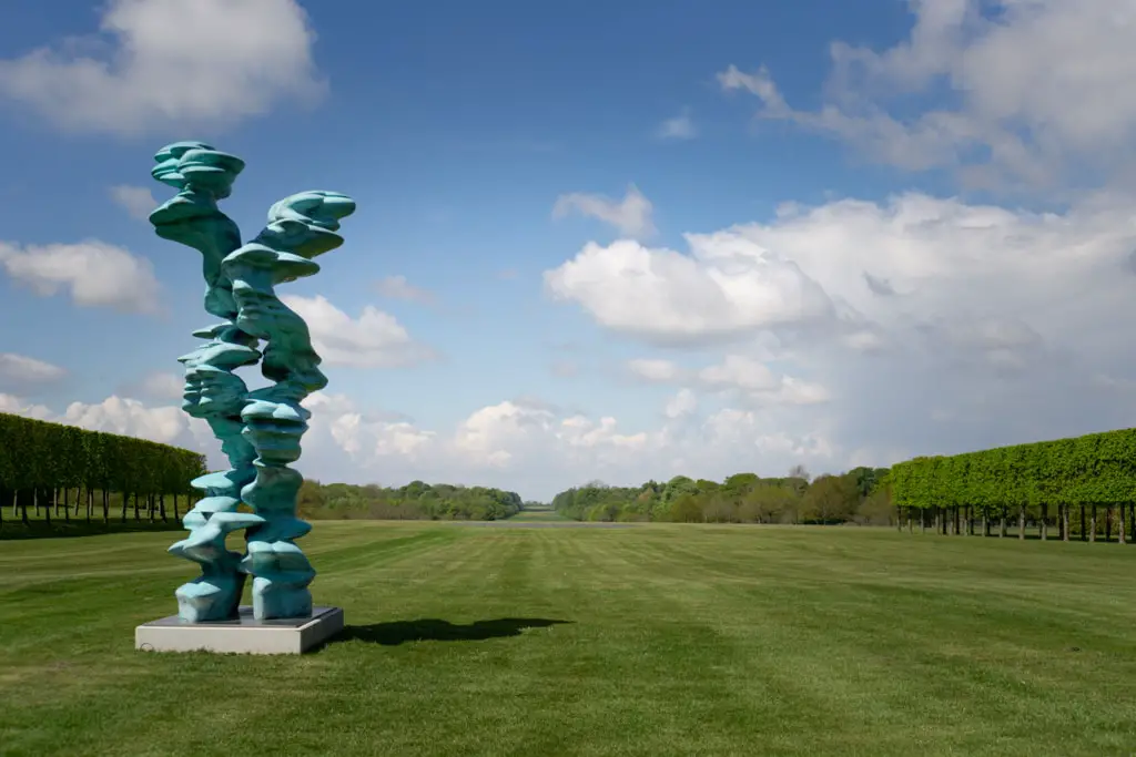 Houghton Hall hosted an exhibition of Tony Cragg's artwork, including the Runner pictured here.