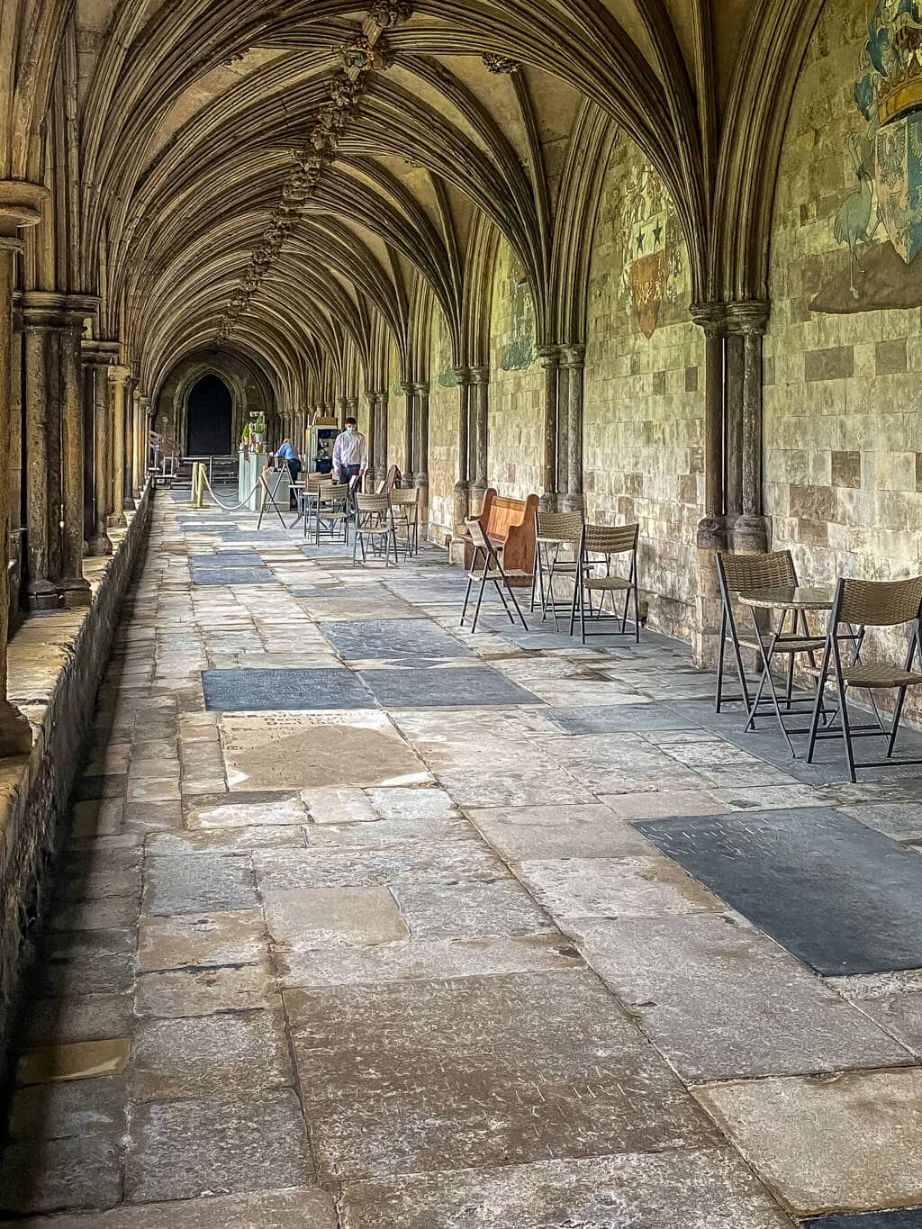 food is served in the cloisters while dippy is at norwich cathedral