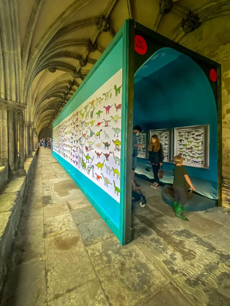 time tunnel that is part of dippy on tour at Norwich Cathedral