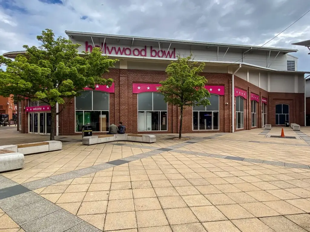 exterior of hollywood bowling in riverside in norwich