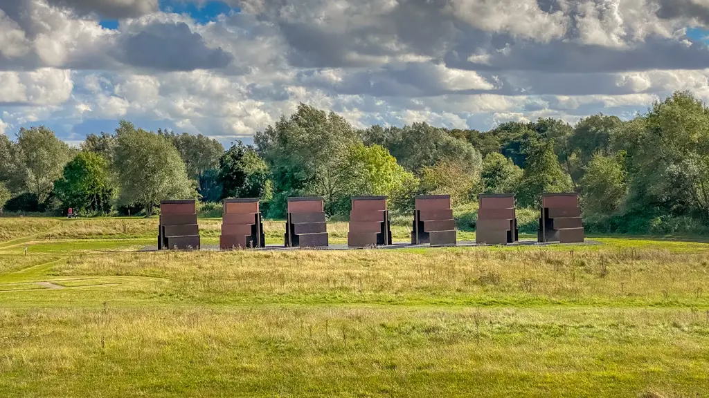 looking from the Sainsbury Centre towards the Goodwood steps by Anthony Caro