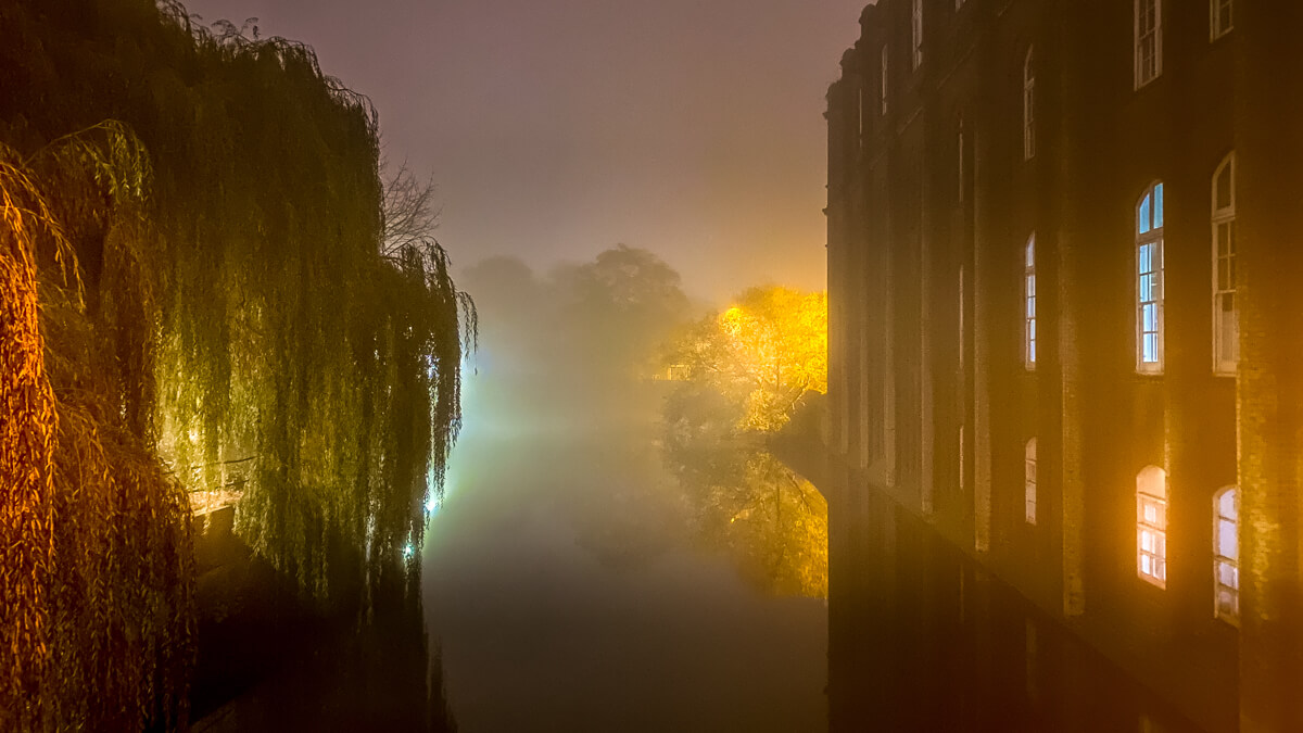 river wensum in Norwich with a spooky mist