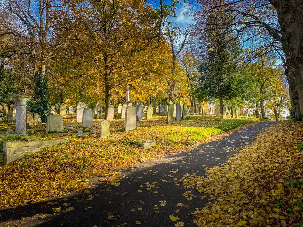 rosary cemetery in the autumn