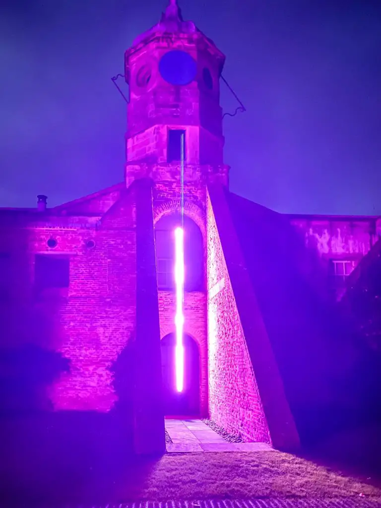 north courtyard with chris levine light art