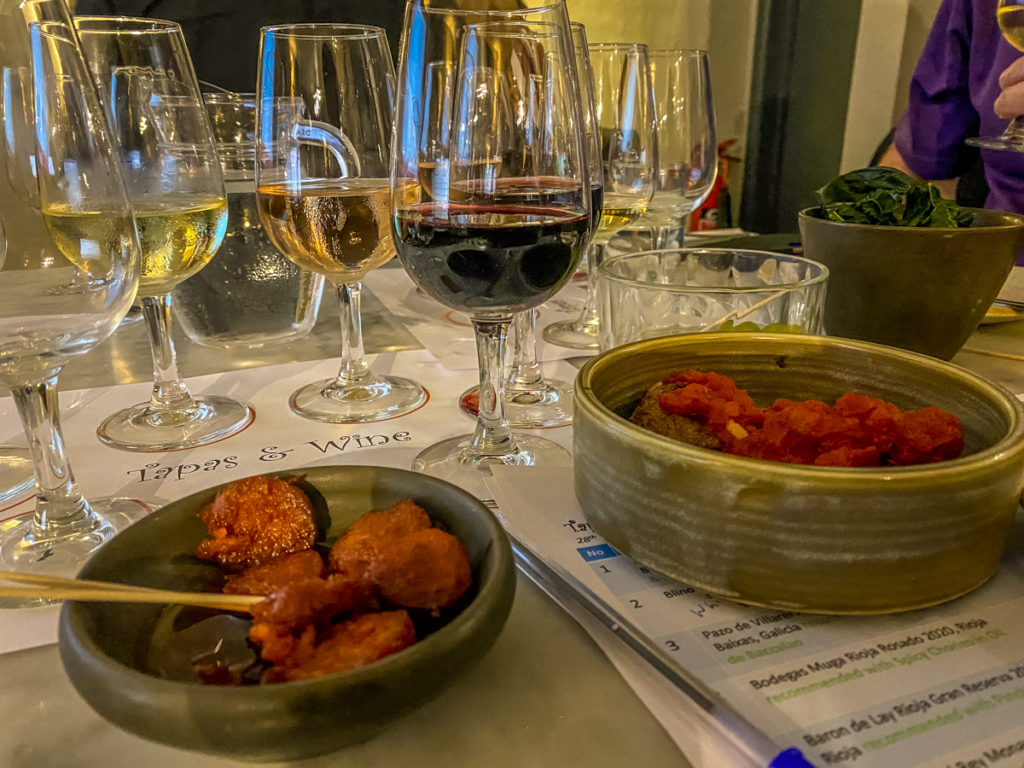 tapas and wine from our evening with norfolk wine school