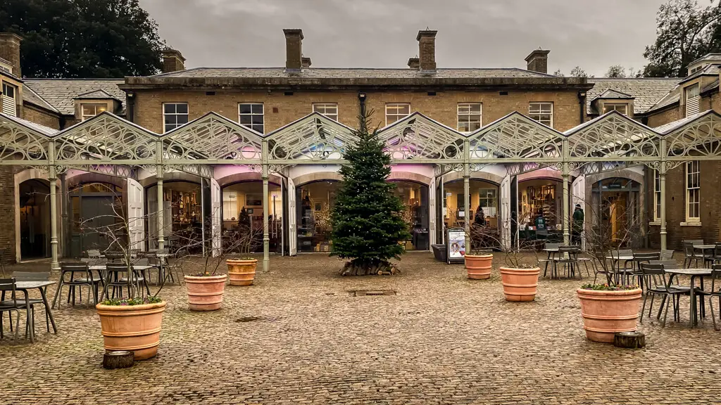 holkham courtyard with a christmas tree
