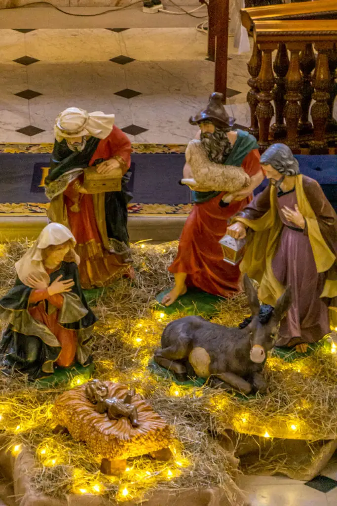 nativity scene in the chapel at Holkham hall