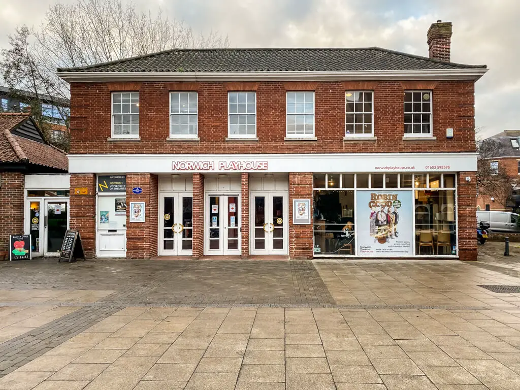 exterior of norwich playhouse where we saw the panto Robin Good