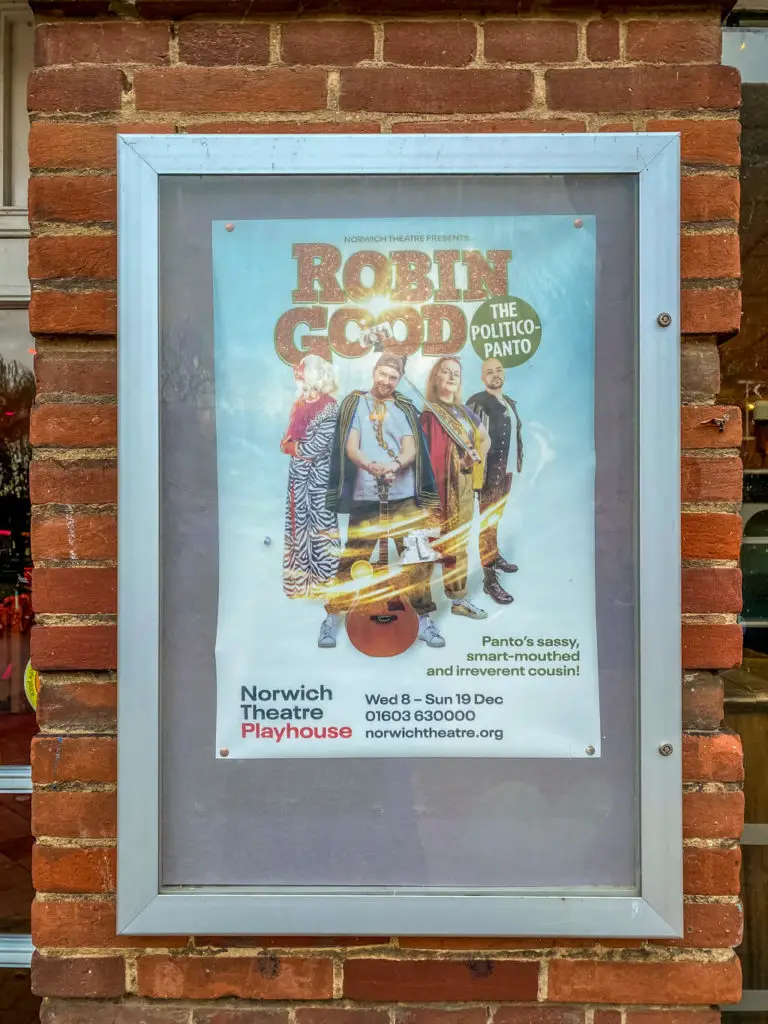 poster advertising robin good at norwich playhouse