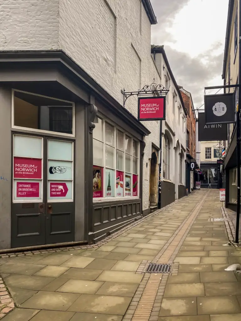 exterior view of the museum of norwich at the bridewell