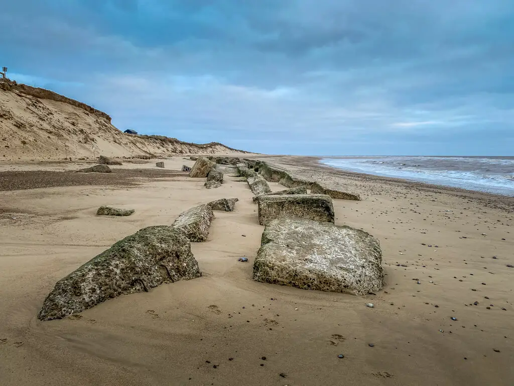 winterton beach in norfolk with sand dunes