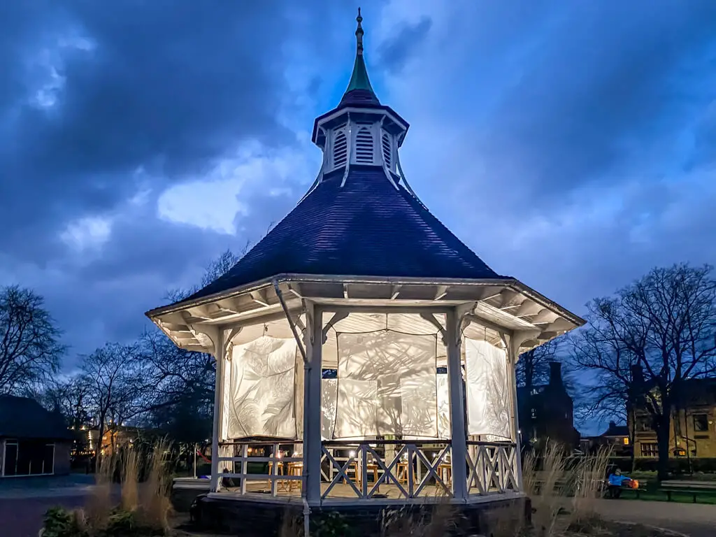the bandstand with projections at Love Light Norwich