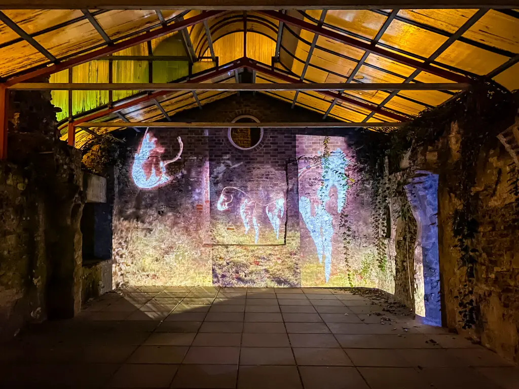 video of the marsh ponies on fire inside the Crypt at St Andrew's Hall for Love Light Norwich