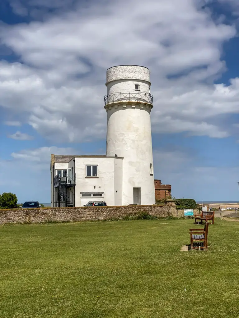 hunstanton lighthouse - white building with circular tower