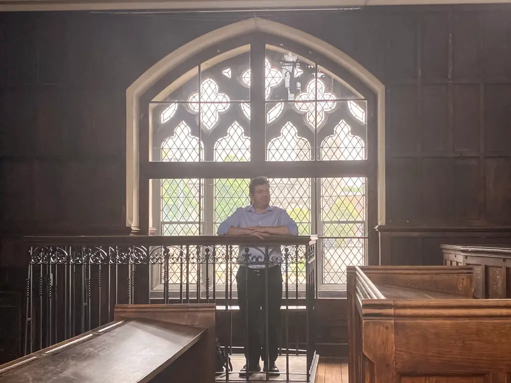 russell in the dock in the courtroom at the guildhall