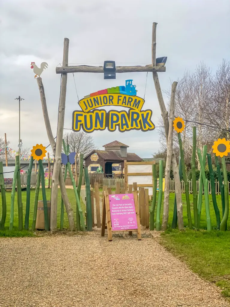 entrance to fun farm at wroxham barns