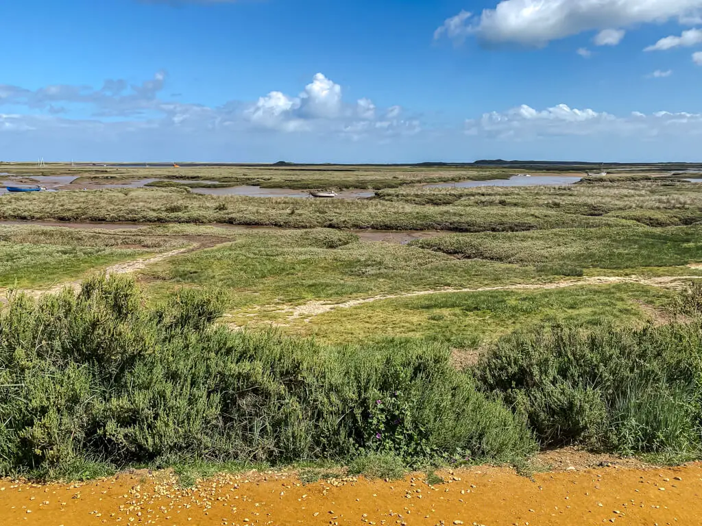 the saltmarshes behind the brancaster white horse