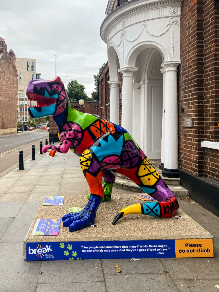 t-rex covered in Knapples in Norwich