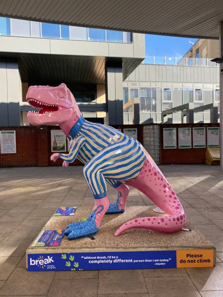 gogo discover dinosaur at the norwich bus station
