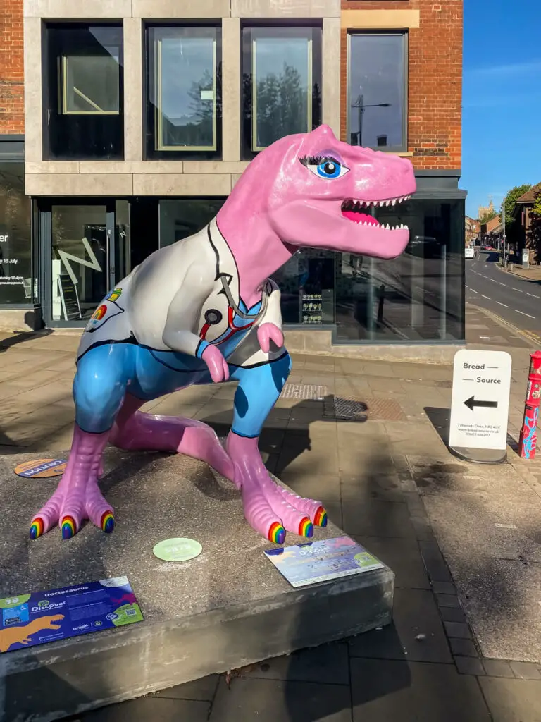T-rex dressed up as a doctor