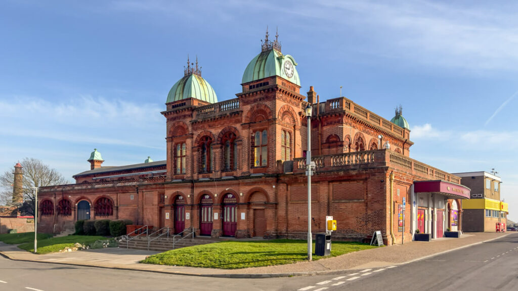 exterior view of the grand building that is the Gorleston Pavilion Theatre