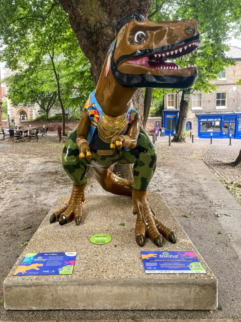 a t-rex that looks like mr t from the a team