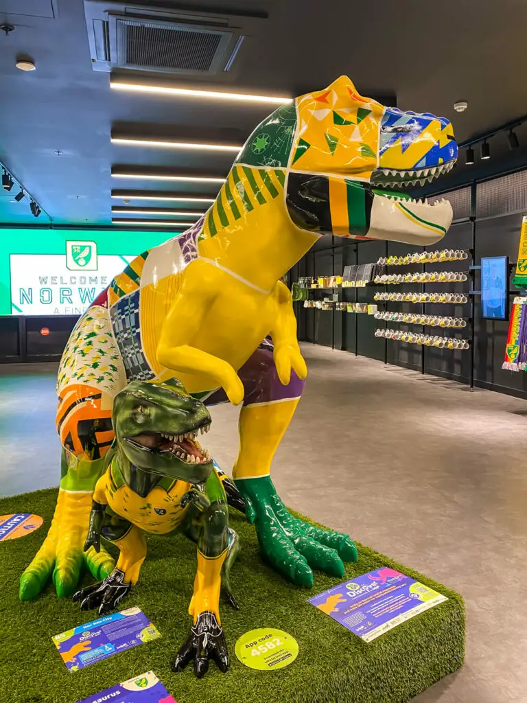 norwich city football club themed t-rex