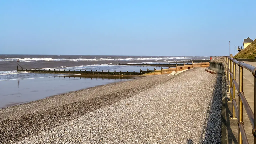 view of sheringham beach from the promenade
