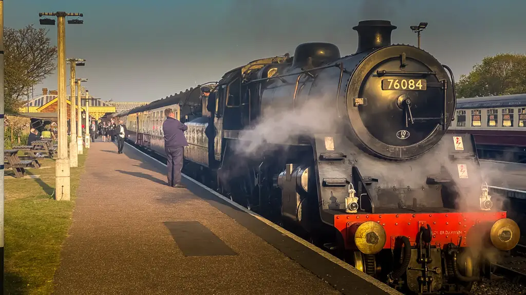 steam train at the sheringham station