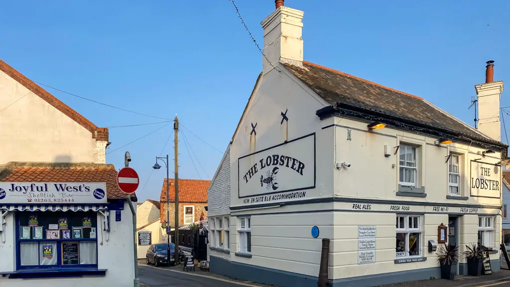 exterior view of the lobster inn in sheringham