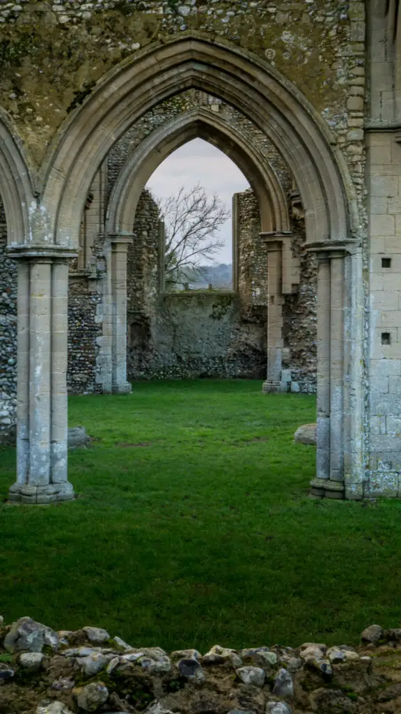 looking through the arches at creake abbey