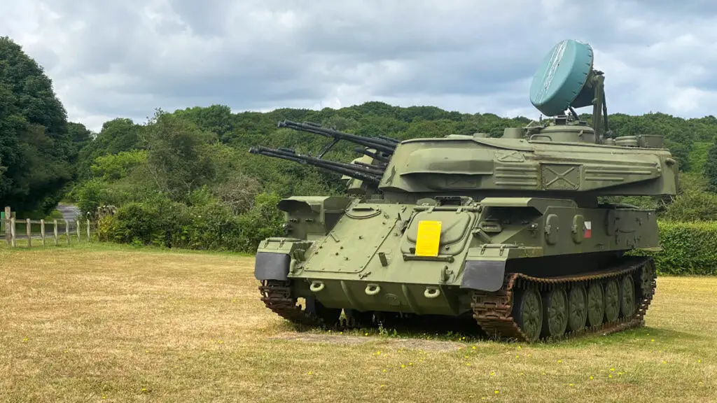 a tank by the entrance to Muckleburgh Military Collection near Holt