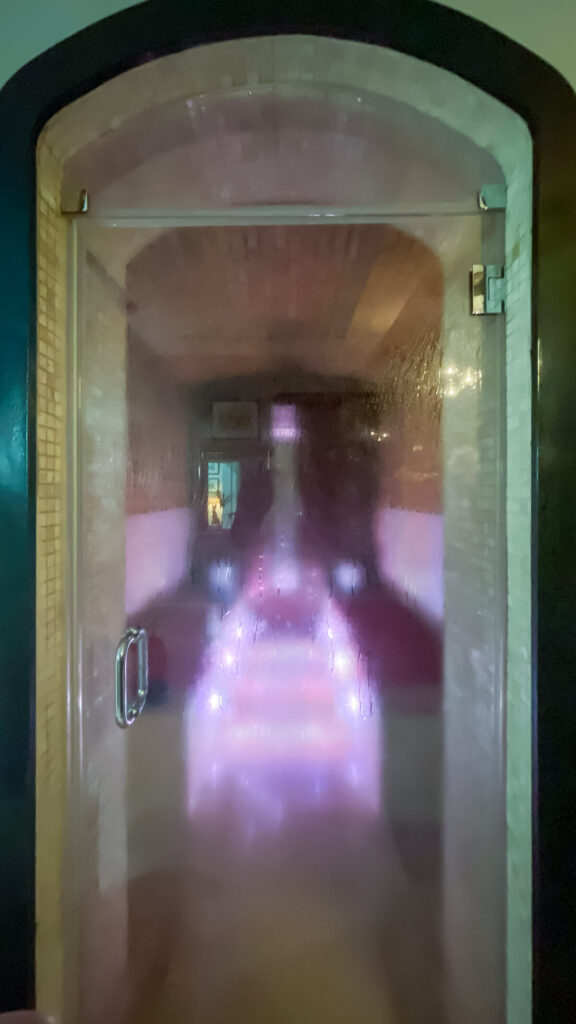 view of hammam spa through glass door