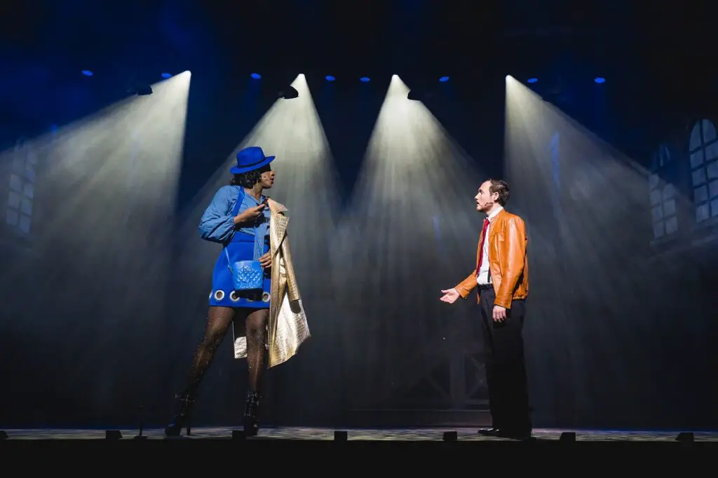 Lola and Charlie in Kinky Boots at Norwich Theatre Royal