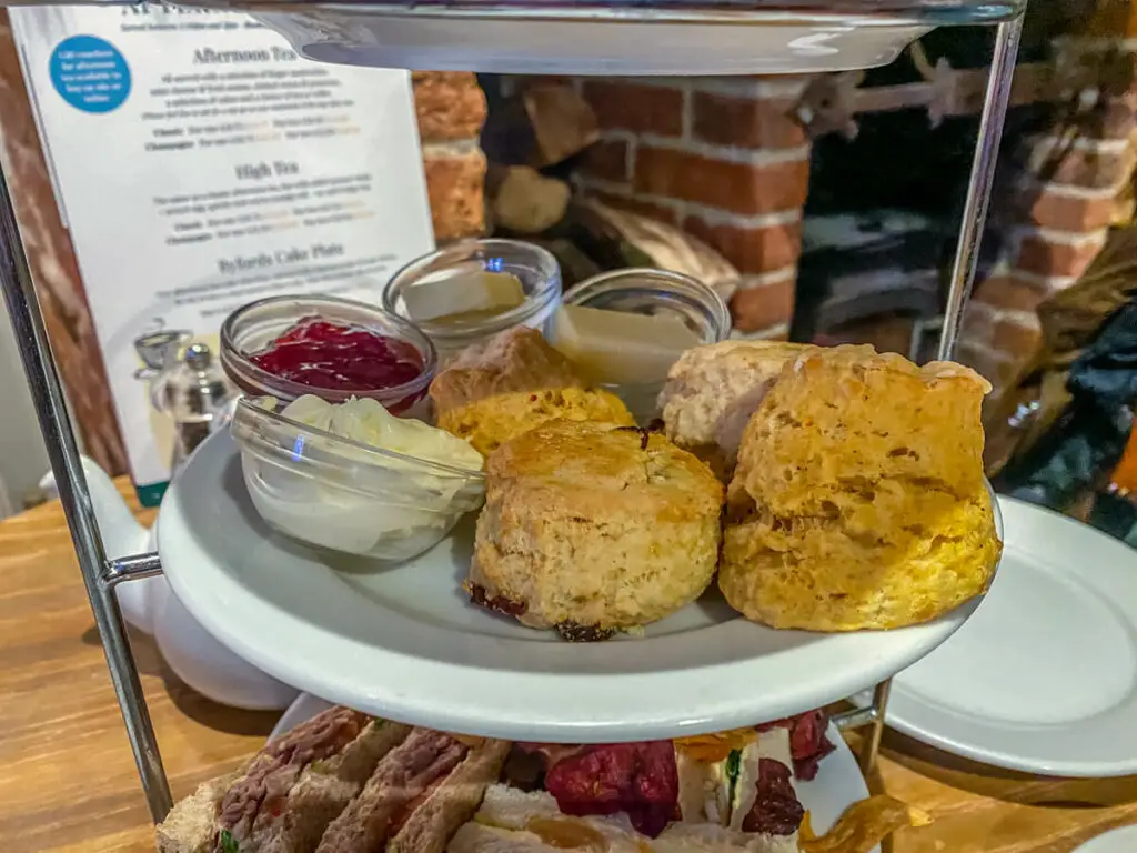 selection of scones from byfords afternoon tea