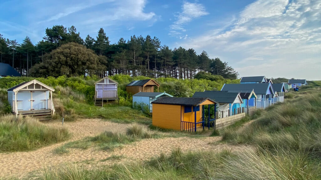 beach huts in the Old Hunstanton beach dunes