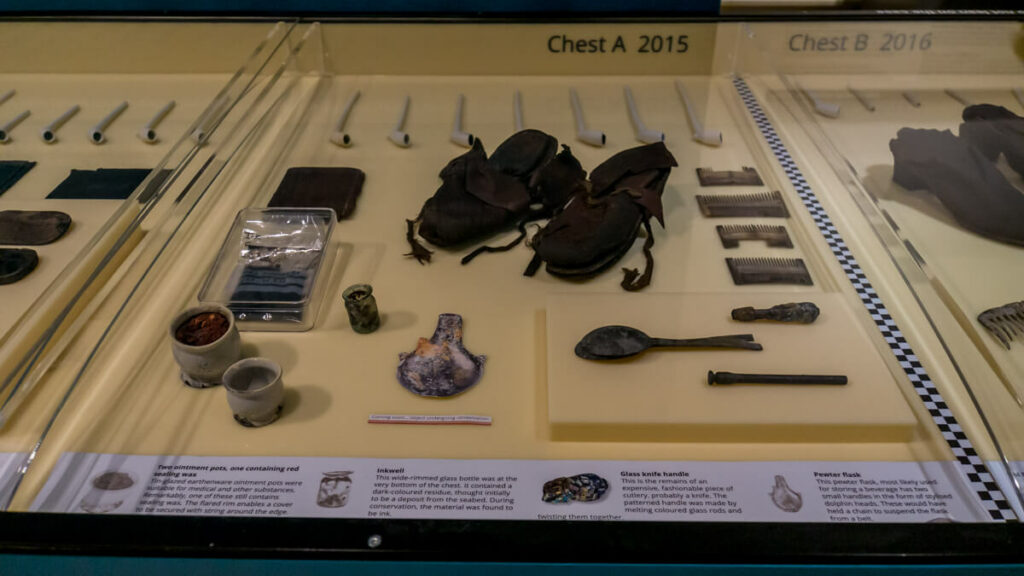 view of some items like shoes recovered from the Gloucester wreck