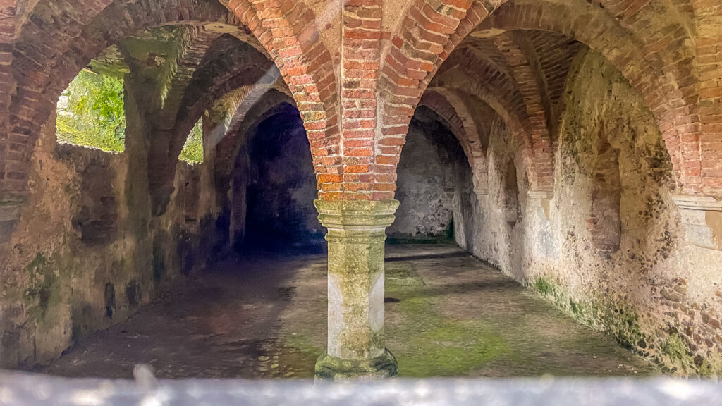 view of the vaulted blakeney guildhall undercroft