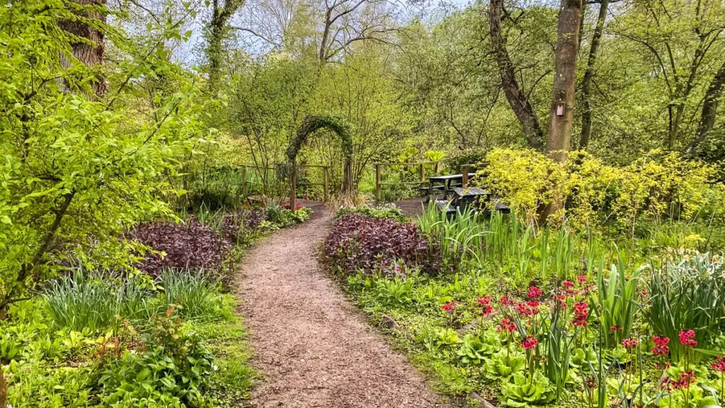 pretty garden area at fairhaven water gardens