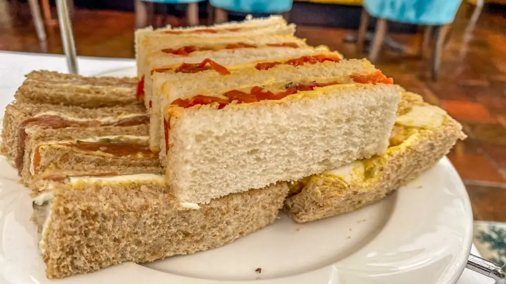 selection of sandwiches from the maids head afternoon tea.