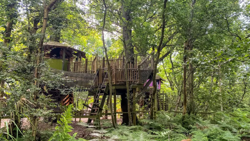 wooden play equipment at bewilderwood